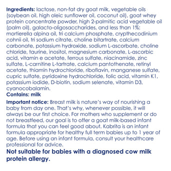 Goat Milk-Based Infant Formula Intro Offer Goat Milk-Based Infant Formula Intro Offer