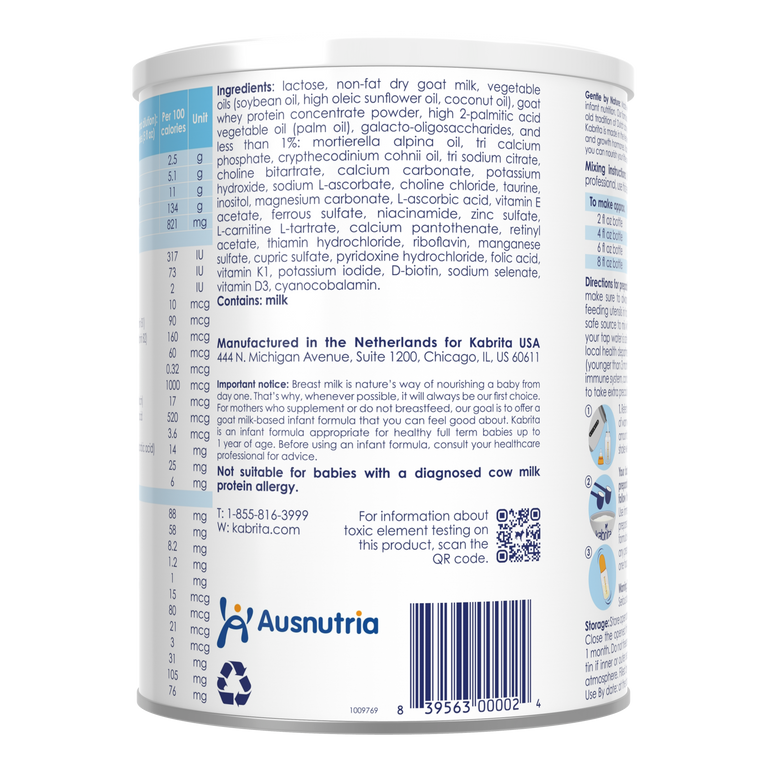 Goat Milk-Based Infant Formula