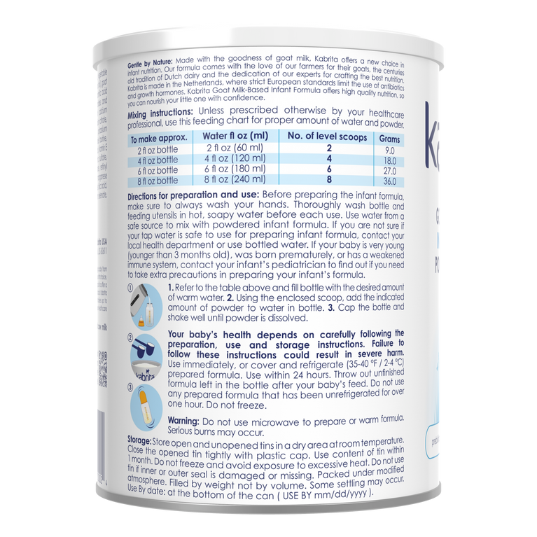 Goat Milk-Based Infant Formula