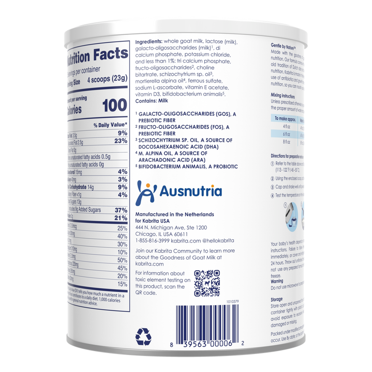 Goat Milk-Based Toddler Nutrition