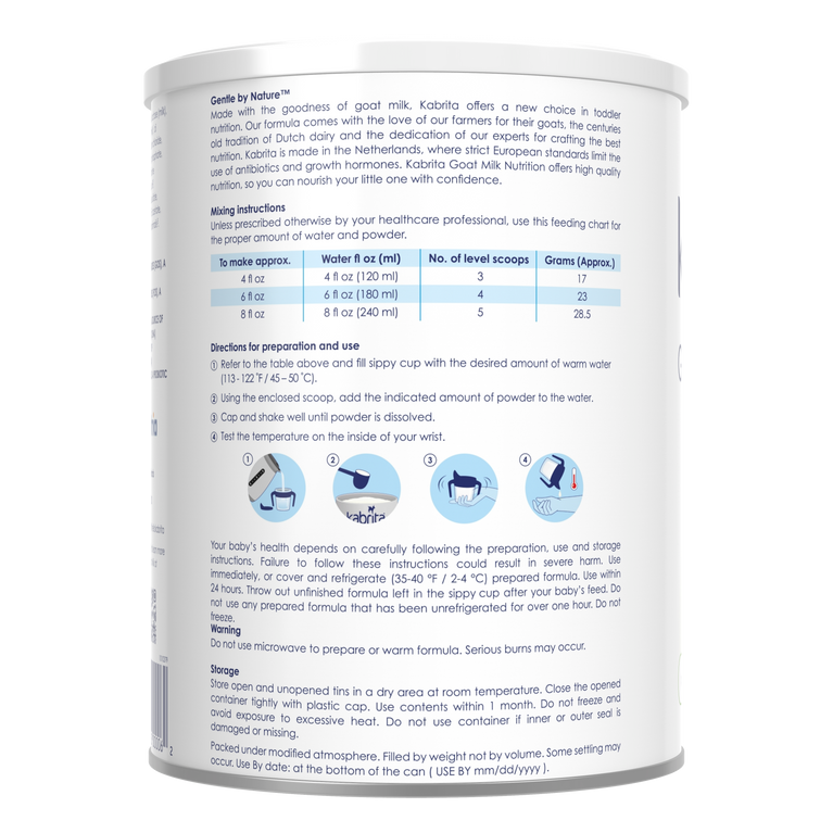 Goat Milk-Based Toddler Nutrition