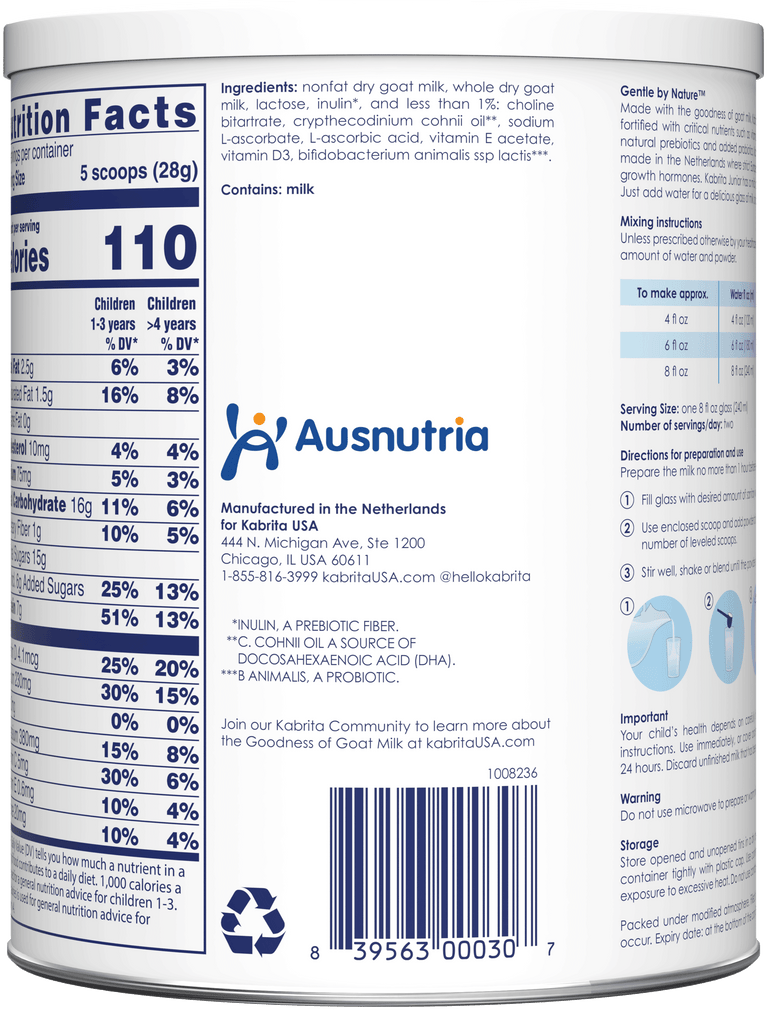 Goat Milk-Based Junior Nutrition