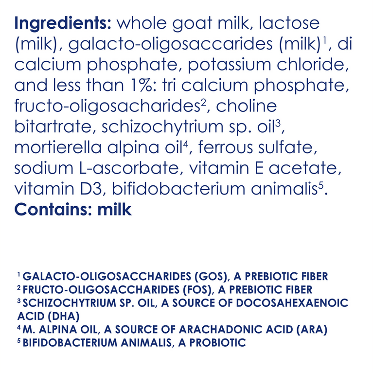 Goat Milk-Based Toddler Nutrition