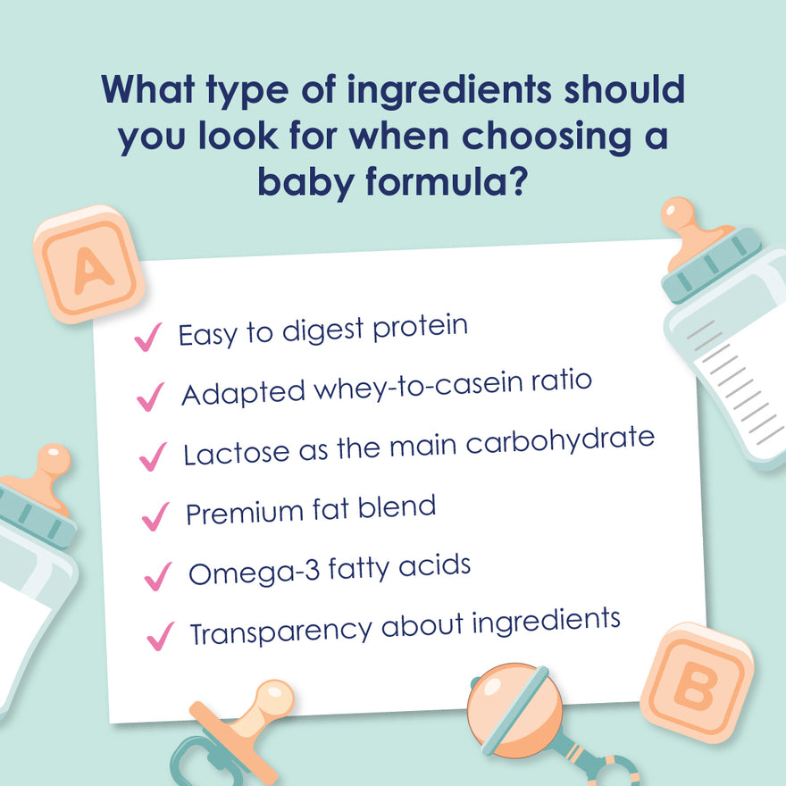 List of important ingredients to consider when choosing baby formula