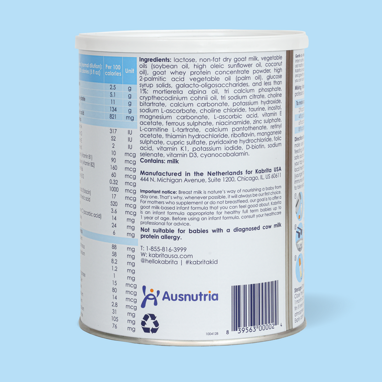 kabrita goat milk infant formula ingredients can blue