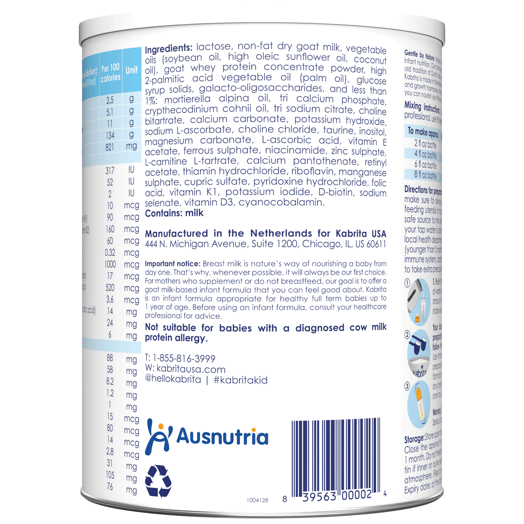 Goat Milk Infant Formula Goat Milk Formula Kabrita USA